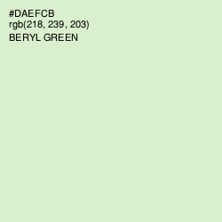 #DAEFCB - Beryl Green Color Image